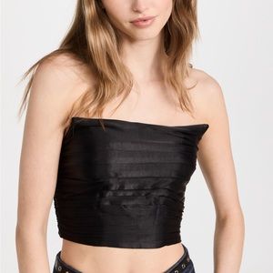 NWT - ASTR the Label - Black Satin Strapless Top - Size XS